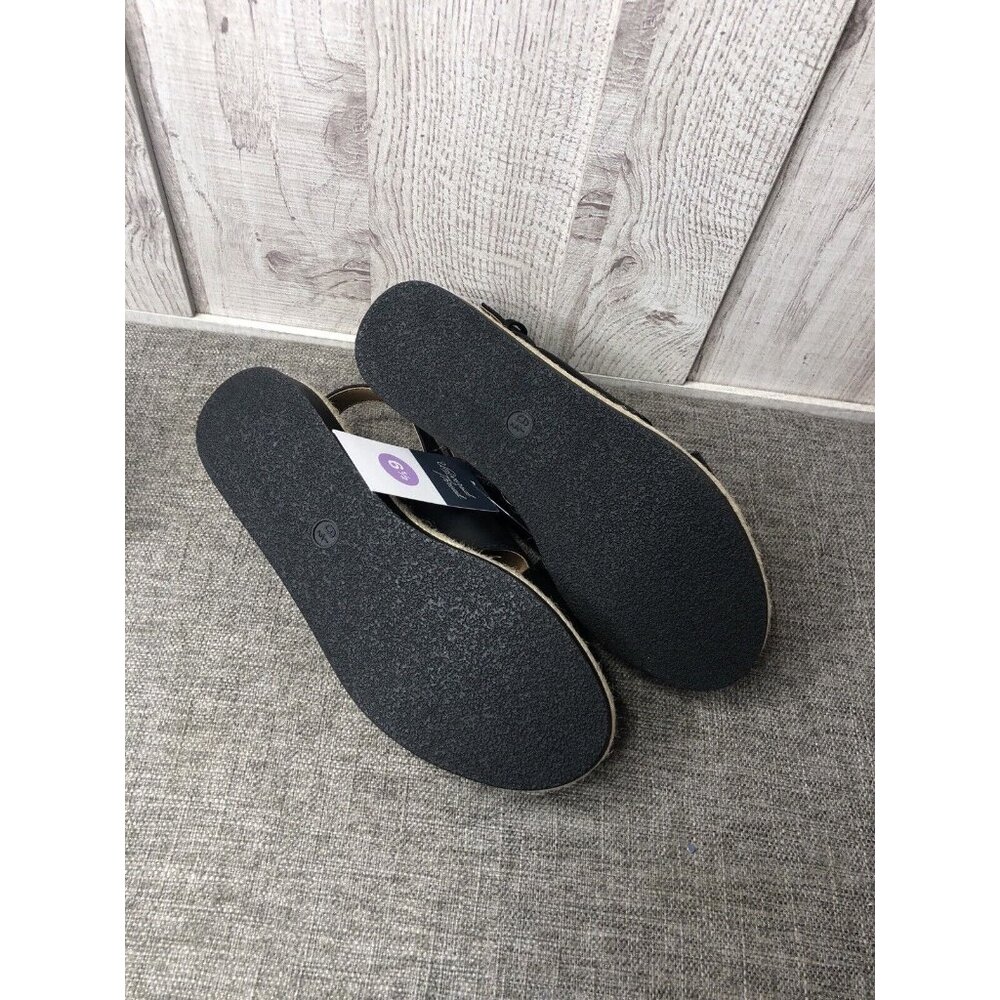 Universal Thread Womens Size 6.5 Black Sandals Frances Sporty Platform Strap - Picture 5 of 7